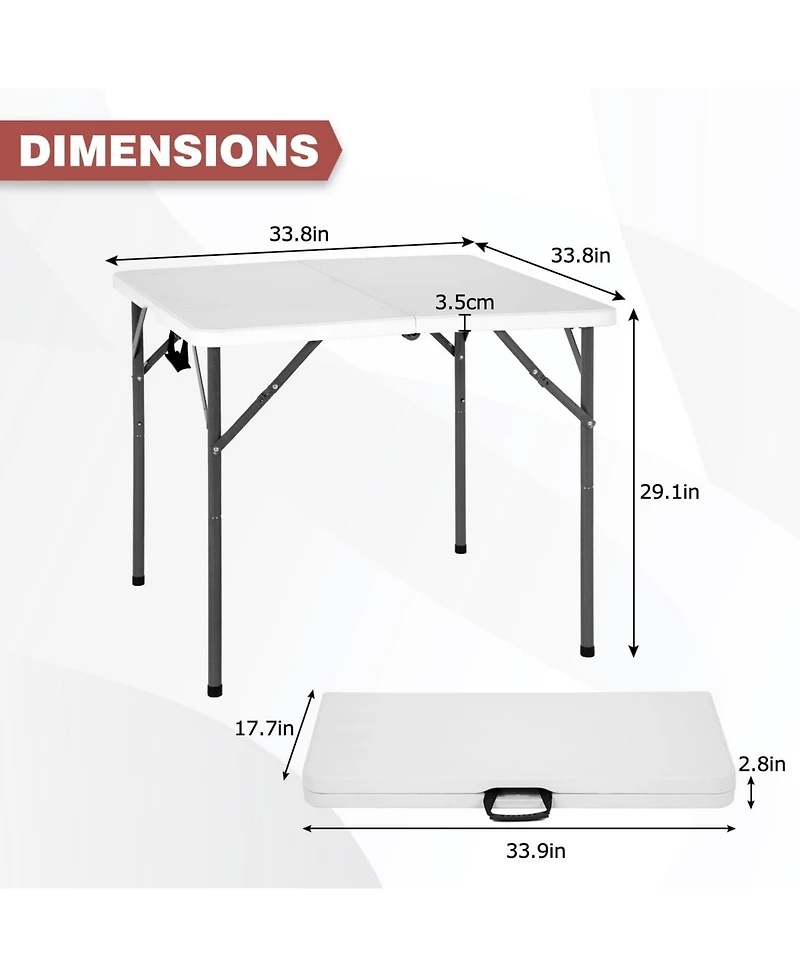 Aofar 34" Folding Card Table Portable Party Camping Table