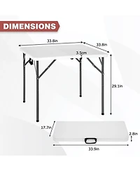 Aofar 34" Folding Card Table Portable Party Camping Table