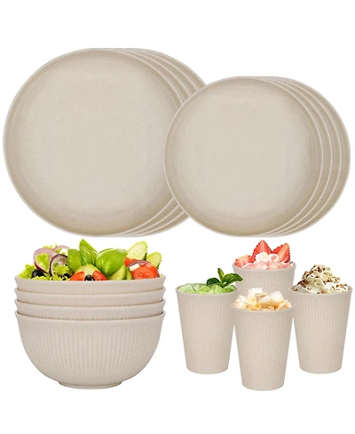 Piscifun 48 Piece Unbreakable Dinnerware Set For 4 People Camping Picnic Travel Home Cutlery Set