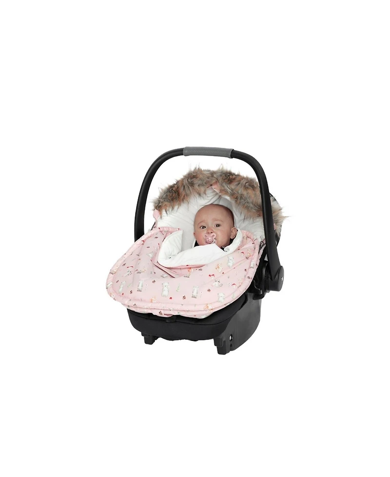 Deux par Deux Baby Girl Bunting Bag for Car Seats and Strollers Pink Animal Print