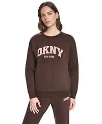 Dkny Sport Women's Varsity Puff Logo Crewneck Sweatshirt