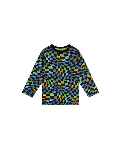 Deux par Deux Big Boys 6-12 Cotton Long Sleeve T-Shirt Checkered Print