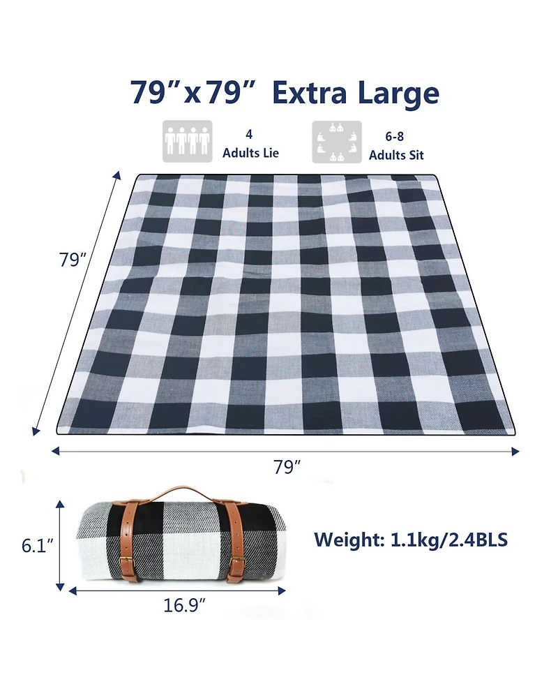 Aofar Picnic Blanket Waterproof Foldable Beach Outdoor Camping Park