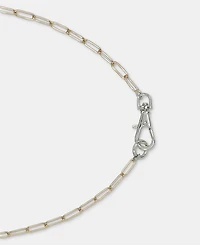 Dkny Two-Tone Crystal Logo Charm Frontal Necklace, 16" + 3" extender
