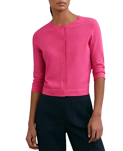 Reiss Women's Mara Lightweight Cropped Cardigan