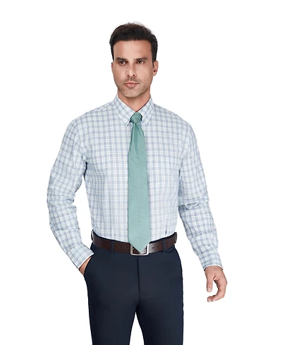 Club Room Men's Regular-Fit Plaid Pattern Dress Shirt