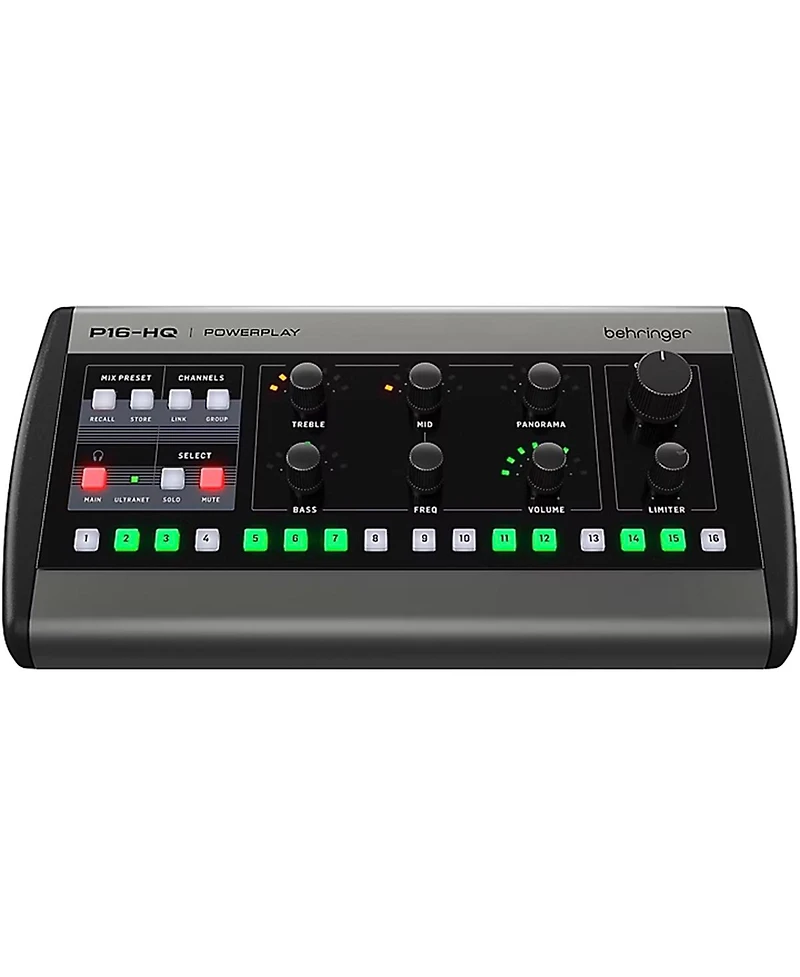 Behringer P16-hq Powerplay 16-Channel Personal Monitoring Mixer with Mounting Bracket