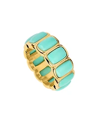 Macy's Gold-Plated Howlite Turquoise Rectangle Bezel Ring