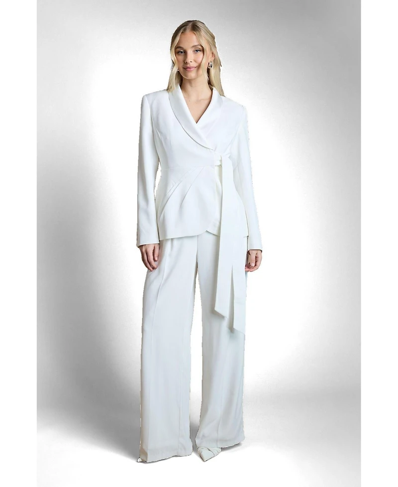 Coast Women's Bridal Satin Wrap-Front Blazer