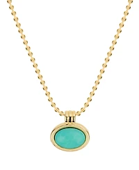 Macy's Gold-Plated Howlite Turquoise Oval Beaded Necklace