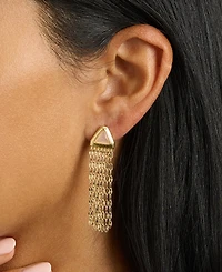 Macy's Gold-Plated Rose Quartz Triangle Waterfall Drop Earrings