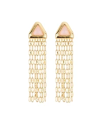 Macy's Gold-Plated Rose Quartz Triangle Waterfall Drop Earrings
