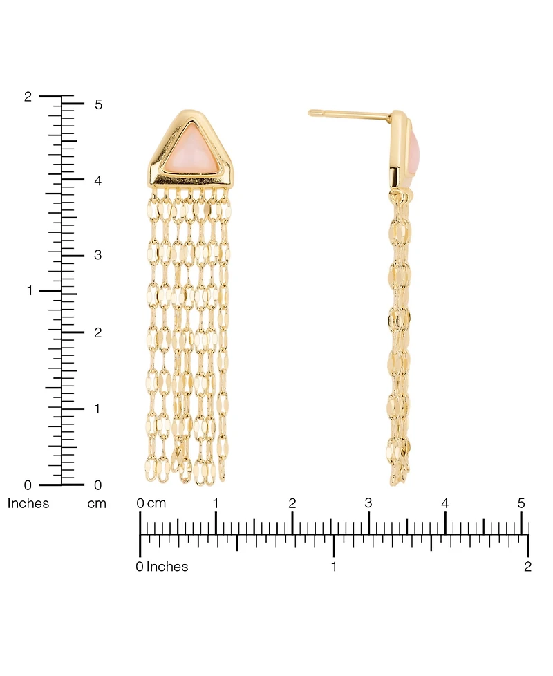 Macy's Gold-Plated Rose Quartz Triangle Waterfall Drop Earrings