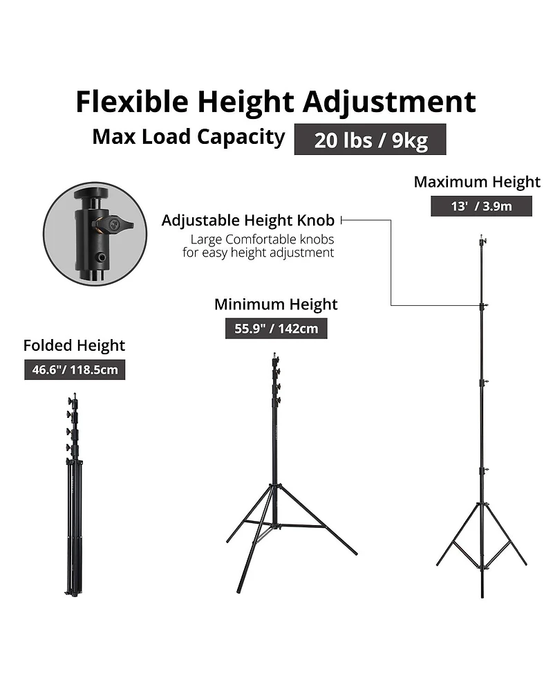 Flashpoint 13' Pro Air-Cushioned Heavy-Duty Light Stand V2