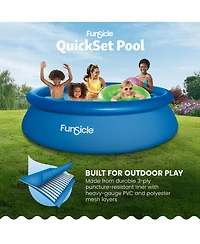 Funsicle 10' x 30" QuickSet Inflatable Ring Top Outdoor Above Ground Pool w/Pump