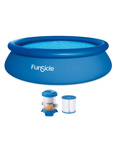 Funsicle 10' x 30" QuickSet Inflatable Ring Top Outdoor Above Ground Pool w/Pump