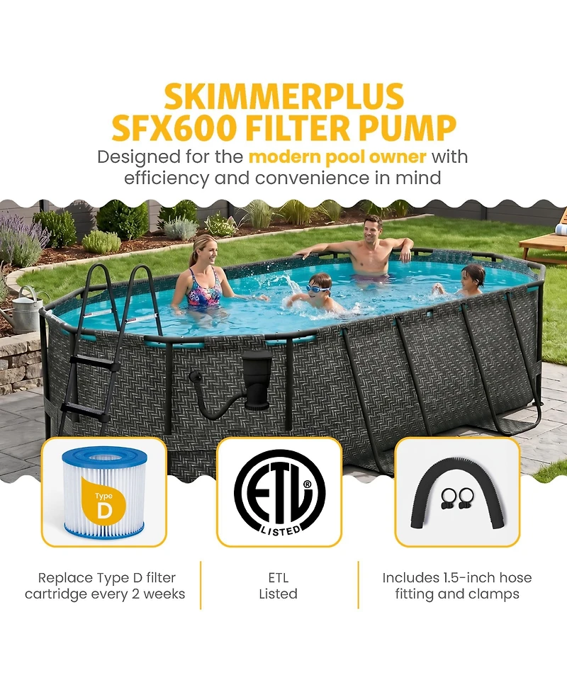 Funsicle 13'11" Oasis Designer Oval Above Ground Pool w/ Pump