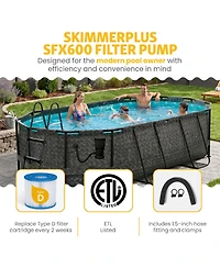 Funsicle 13'11" Oasis Designer Oval Above Ground Pool w/ Pump