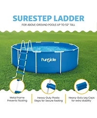 Funsicle 52 Inch SureStep 4 Stair Outdoor Above-Ground Swimming Pool Ladder