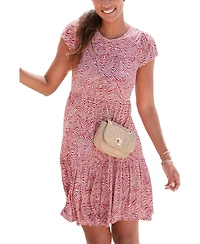 Lascana Women's Printed Back Cut Out Dress