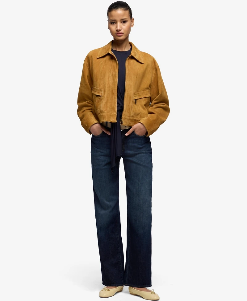 7 For All Mankind Women's Stovepipe Straight Mid-Rise Jeans