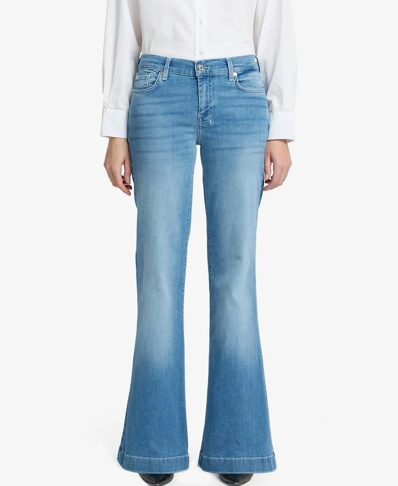 7 For All Mankind Women's Dojo Tailorless Mid-Rise Flare Jeans