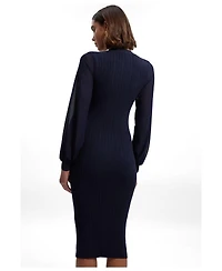 Karen Millen Women's V-Neck Long-Sleeve Rib-Knit Dress