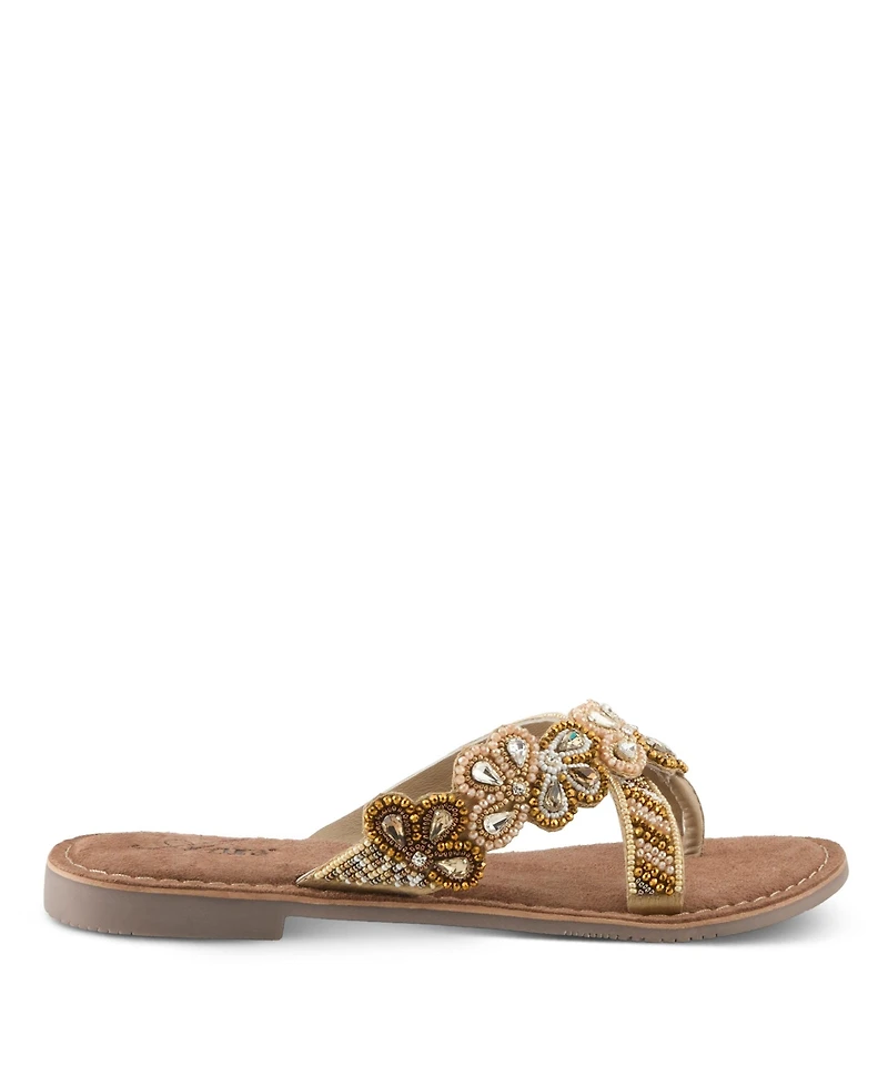 Azura Women's Sweetums Flat Sandal with Suede Upper