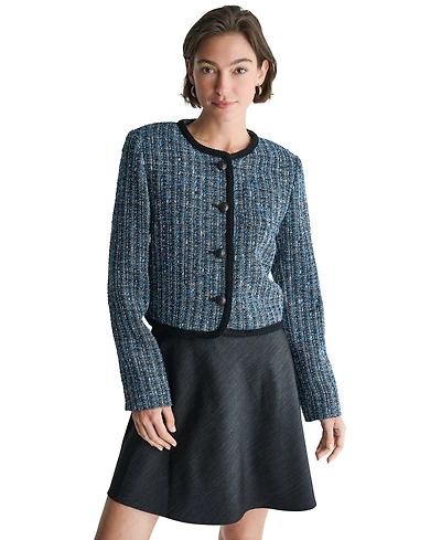 Bcbg Women's Collarless Button-Front Jacket