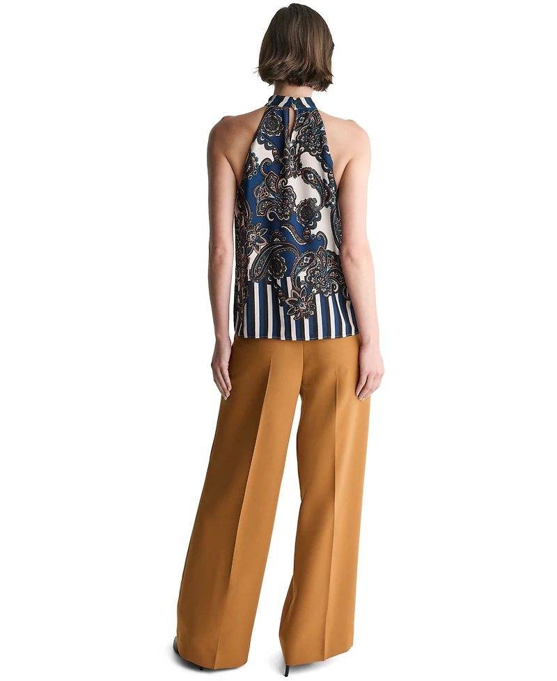 Bcbg Women's Halter Center-Back Keyhole Blouse