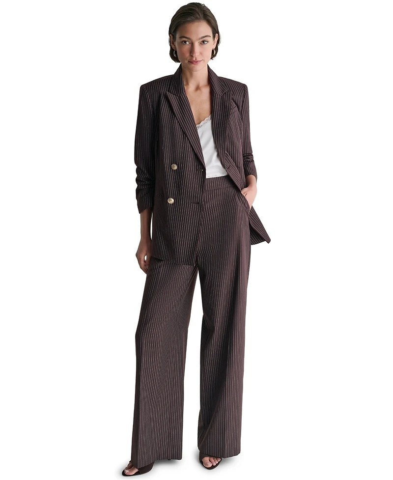 Bcbg Women's Long Double-Breasted Peak-Lapel Blazer