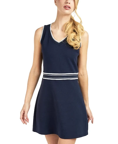 Elle Collection Women's Drop-Waist A-Line V-Neck Dress
