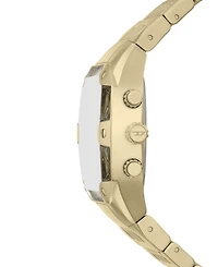 Diesel Men's Spiked Cushion Quartz Chronograph Gold Stainless Steel Watch 45mm