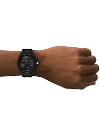 Diesel Men's Stinger Three-Hand Quartz Black Silicone 45mm