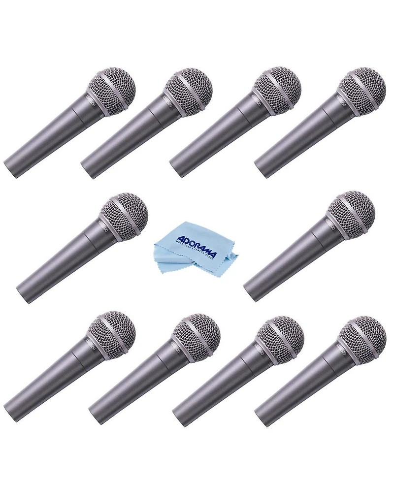 Behringer Ultravoice XM8500 10-Pack Shock-Mount Pop-Filter Dynamic Cardioid Vocal Microphone