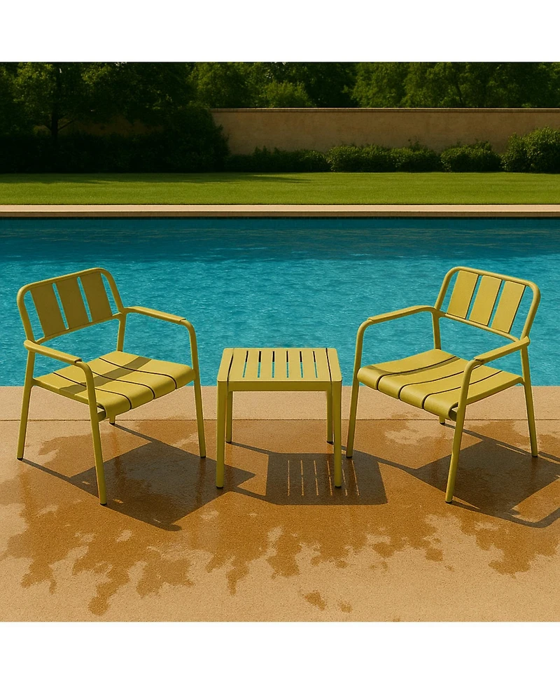 Streamdale Furniture Pp Chair and Table Set - Indoor/Outdoor, Easy Setup