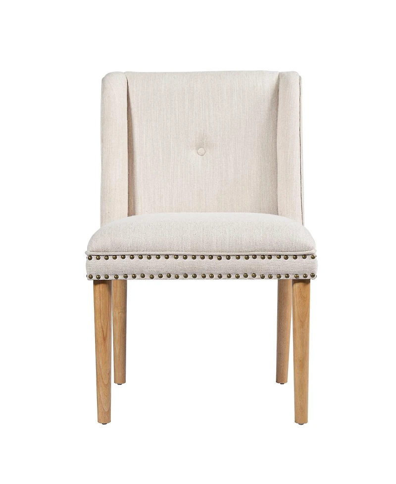 Streamdale Furniture Light Luxury Rivet Upholstered Dining Chairs Set of 2