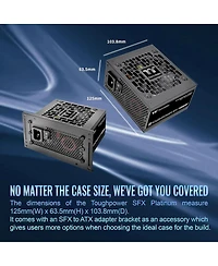Thermaltake Toughpower Sfx Tt Premium Edition 1000W 80 Plus Platinum Power Supply Compatible with Atx 3.1 and Intel Sfx 12V 4.1 Standards