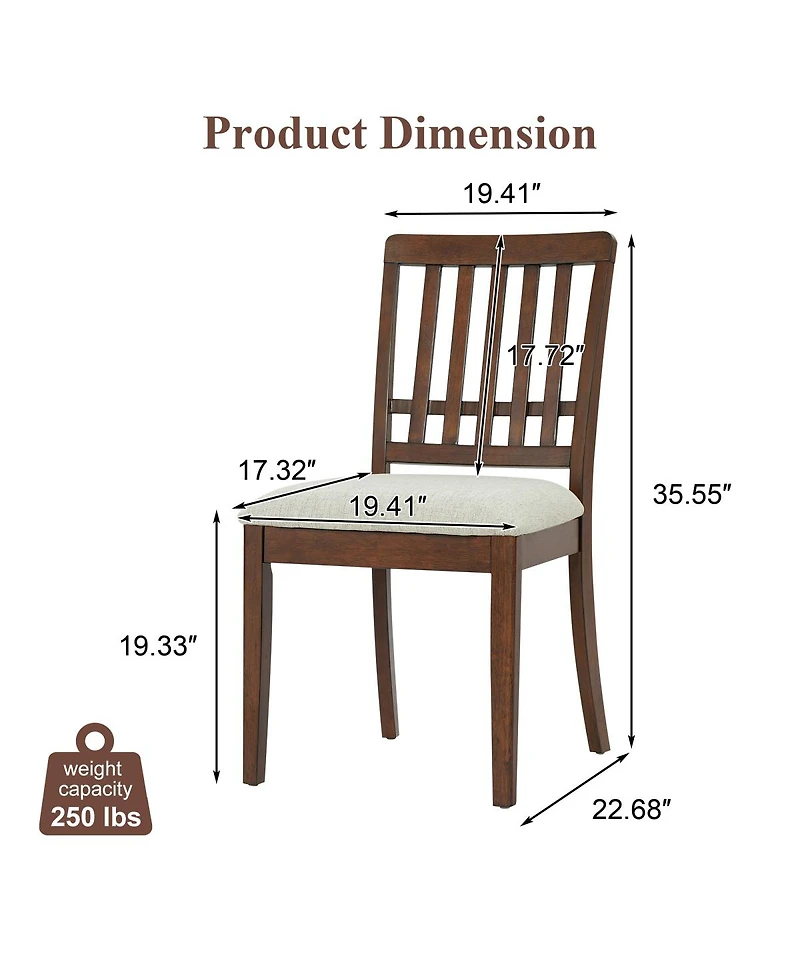 Streamdale Furniture Modern Scandinavian Dining Chairs, Fabric Seat