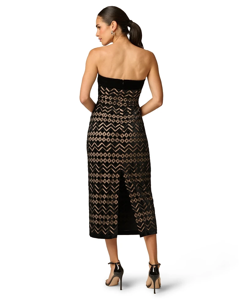 Adrianna Women's Geometric Velvet Dress