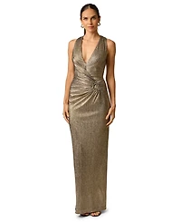 Adrianna Women's V-Neck Metallic Knit Dress