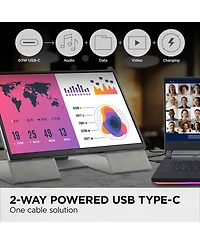 ViewSonic VG1656N 16" Ips Wuxga 60Hz Wireless Portable Usb-c Computer Monitor