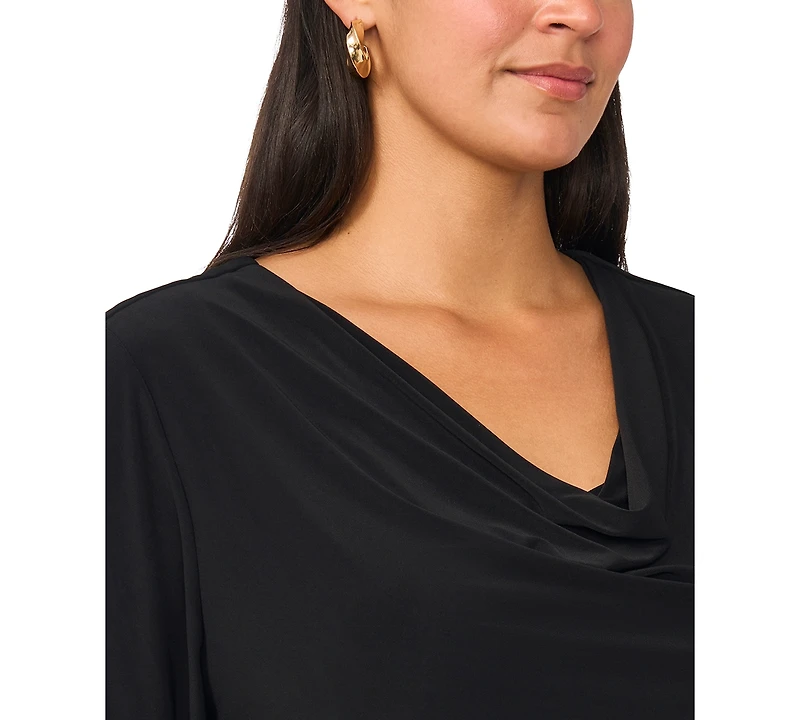 Msk Plus Cowl Neck 3/4-Sleeve Wide-Leg Jumpsuit
