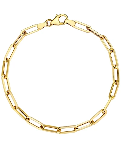 Italian Gold Paperclip Chain 7.5" Bracelet in 10k Yellow Gold