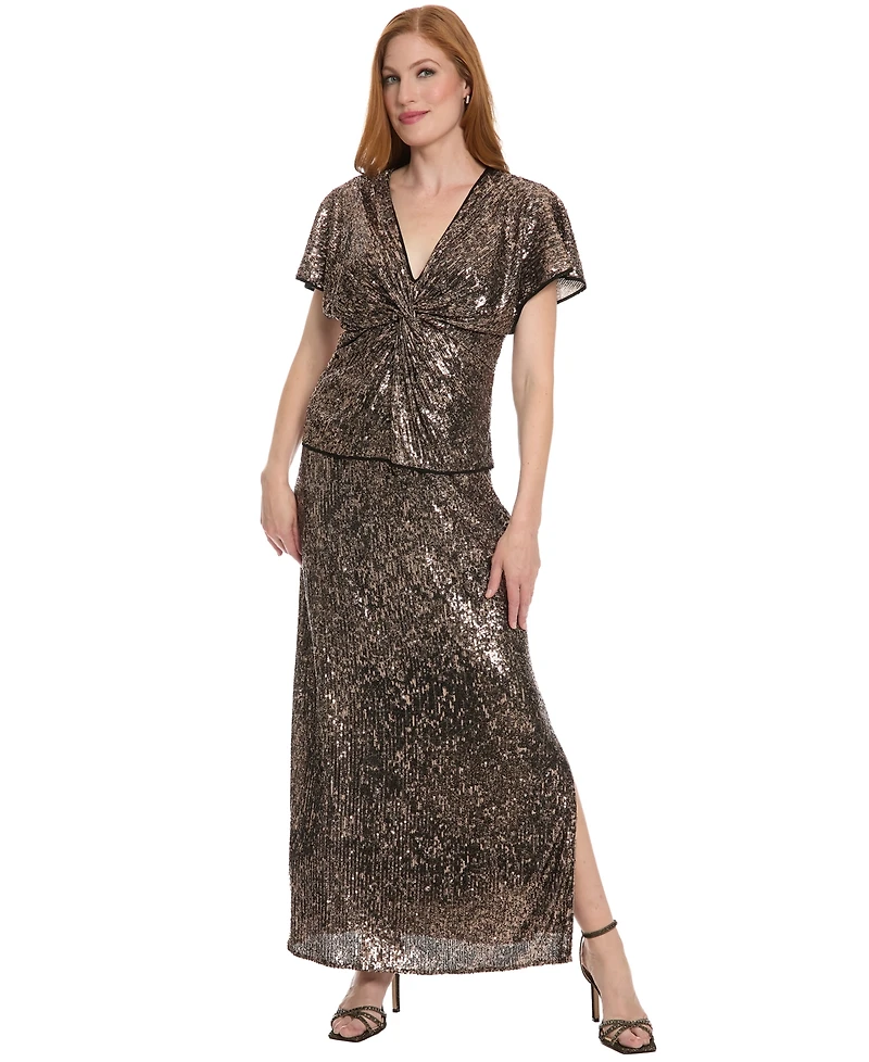 Muse Women's Dolman Sleeve Sequin Top