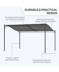 Outsunny 10' x 13' Outdoor Pergola Gazebo, Canopy w/ Drain Holes,