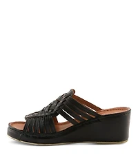 Spring Step Women's Wedge Sandal With Woven Leather Upper