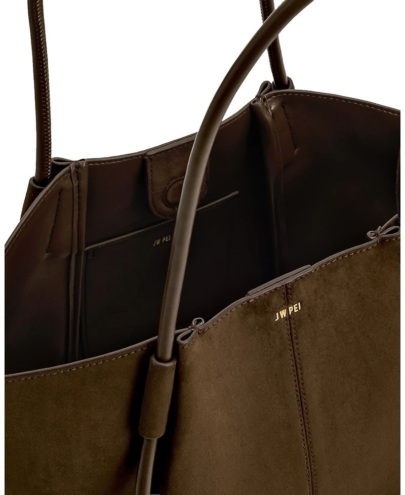 Jw Pei Nala Wide Suede Fabric Large Tote Handbag