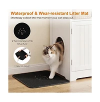 Ruie Hidden Cat Litter Box Enclosure Furniture Washroom with Side Table Top