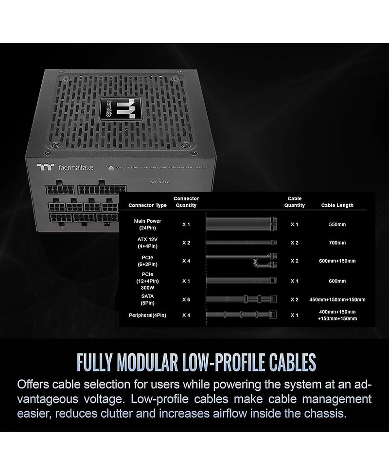 Thermaltake Toughpower Gt 750W 80 Plus Gold Fully Modular Power Supply, Compatible with Atx 3.1